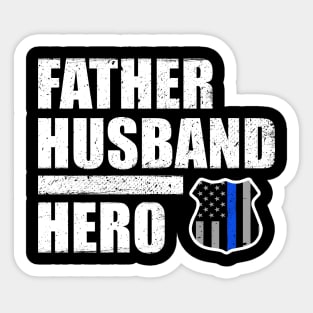 Police Father Husband Hero Thin Blue Line Sticker